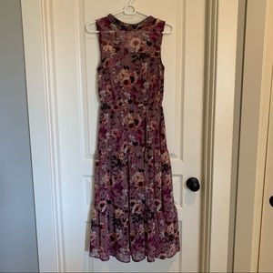 Mauve floral midi dress